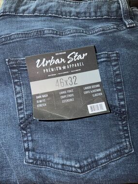 Urban Star Slim Fit Dark Blue Jeans - 46x32